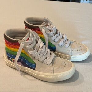 Vans Skate Sk8-Hi Top Pride Men's White Rainbow Men Shoe Size 4